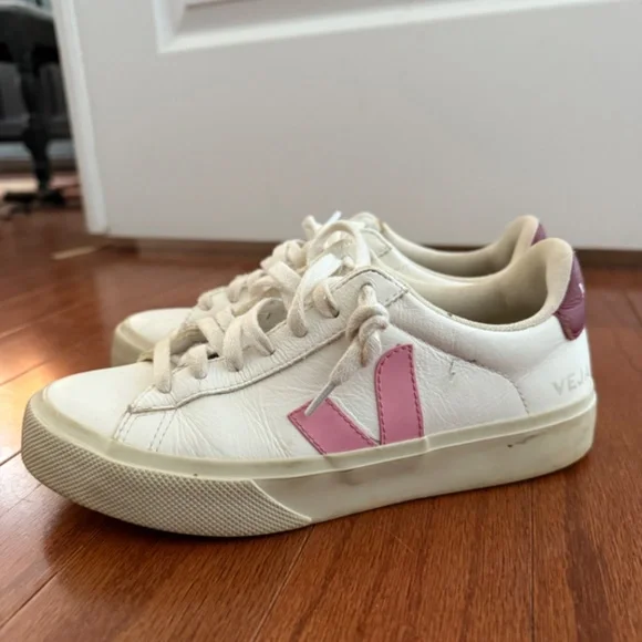 VEJA Pink and Red Tennis Shoes - Picture 3 of 5